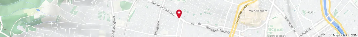Kartendarstellung des Standorts für Apotheke Zum weißen Kreuz in 1170 Wien